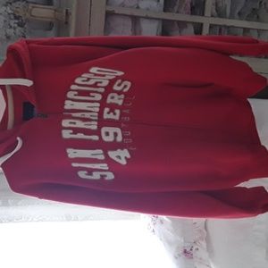Mens sf 49ers XL Red zippered hoodie